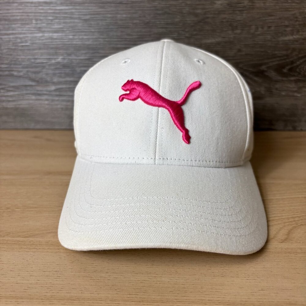 Puma Hat Cap Fitted One Size White‎ Pink Performance Golf